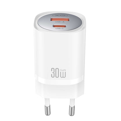 Netzladegerät XO Design CE21, 30W, 3A, 1 x USB-A - 1 x USB-C, Weiß