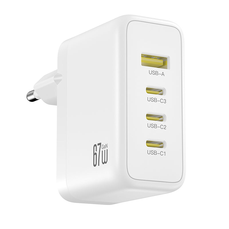 Netzteil XO Design CE39, 67W, 3A, 1 x USB-A - 3 x USB-C, Weiß