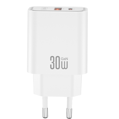 Chargeur secteur XO Design CE42, 30W, 3A, 1 x USB-A - 1 x USB-C, Blanc