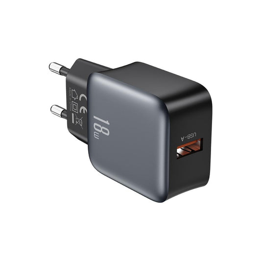 Chargeur Réseau XO Design L152, 18W, 3A, 1 x USB-A, Noir