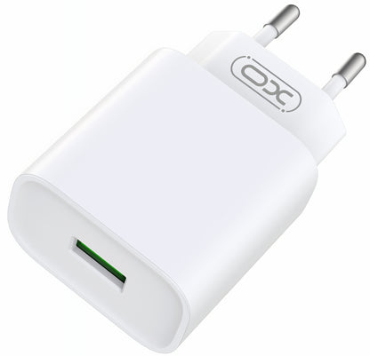 Netzladegerät XO Design CE02D, 18W, 3A, 1 x USB-A, Weiß