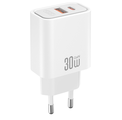 Chargeur secteur XO Design CE42, 30W, 3A, 1 x USB-A - 1 x USB-C, Blanc