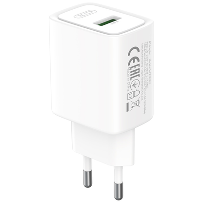 XO Design CE50 Netzladegerät, 18 W, 3 A, 1 x USB-A, Weiß