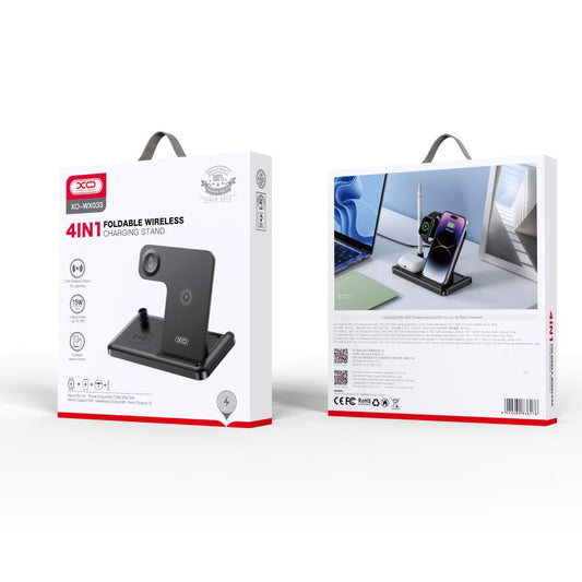 Drahtloses Netzladegerät XO Design WX033 4in1, 15W, 1.67A, Schwarz