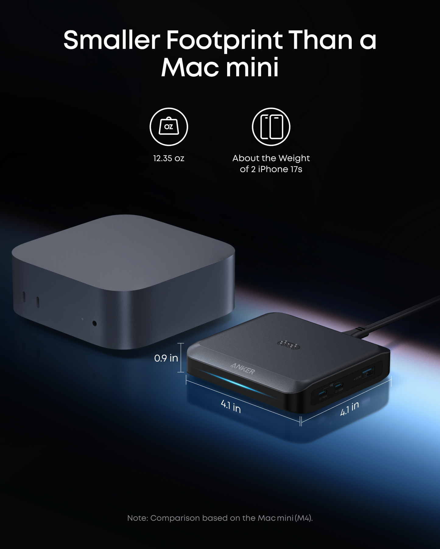 Chargeur Station Anker pour batterie externe Prime, 150W, 5A, 1 x Pogo Pin - 1 x USB-A - 2 x USB-C, Noir A1903G11