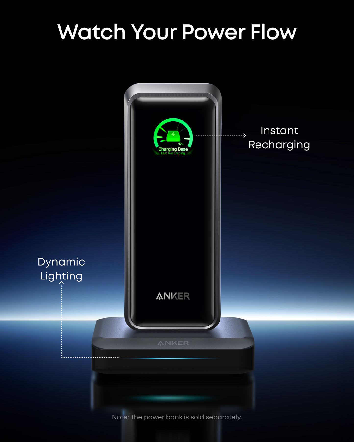 Chargeur Station Anker pour batterie externe Prime, 150W, 5A, 1 x Pogo Pin - 1 x USB-A - 2 x USB-C, Noir A1903G11