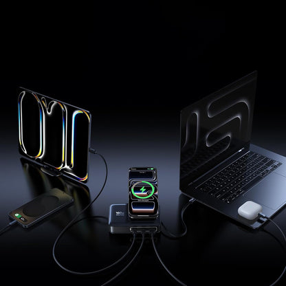 Baseus Nomos NH21 QI 5in1 Station Charger, 160W, 5A, 1 x USB-A - 2 x USB-C, Black E0121700