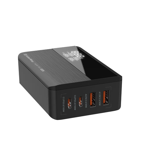Ladestation ColorWay Display, 100W, 5A, 2 x USB-A - 2 x USB-C, Schwarz