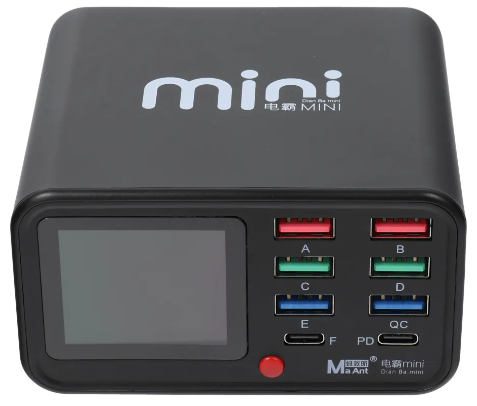 Chargeur Station MaAnt Dianba Mini, 75W, 2 x USB-C - 6 x USB-A, Noir