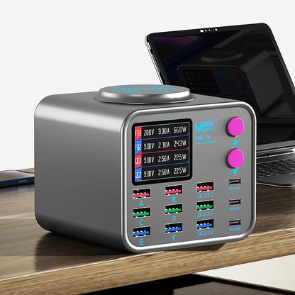 Ladestation MaAnt DianBa No.2 QI, 300W, 3A, 3 x USB-C - 9 x USB-A, Grau