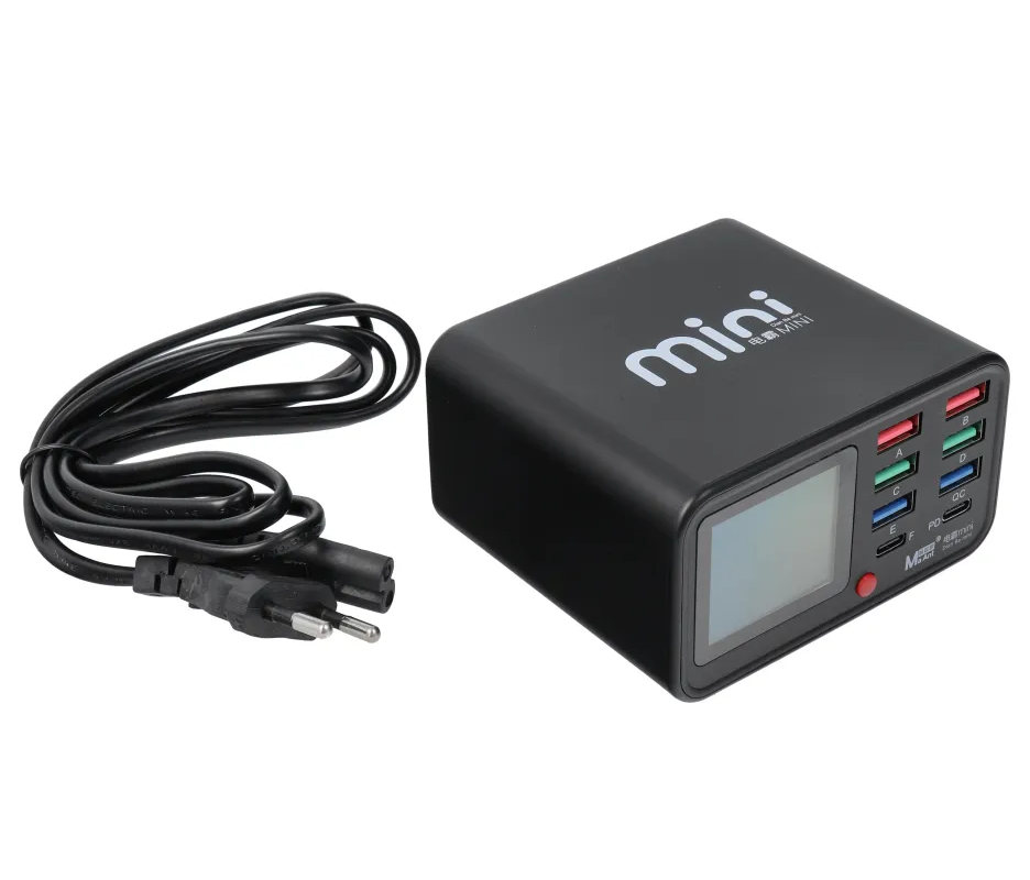 Chargeur Station MaAnt Dianba Mini, 75W, 2 x USB-C - 6 x USB-A, Noir