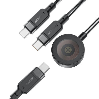 Acefast 4in1 Wireless-Ladegerät für Apple Watch Series, USB-C, Schwarz