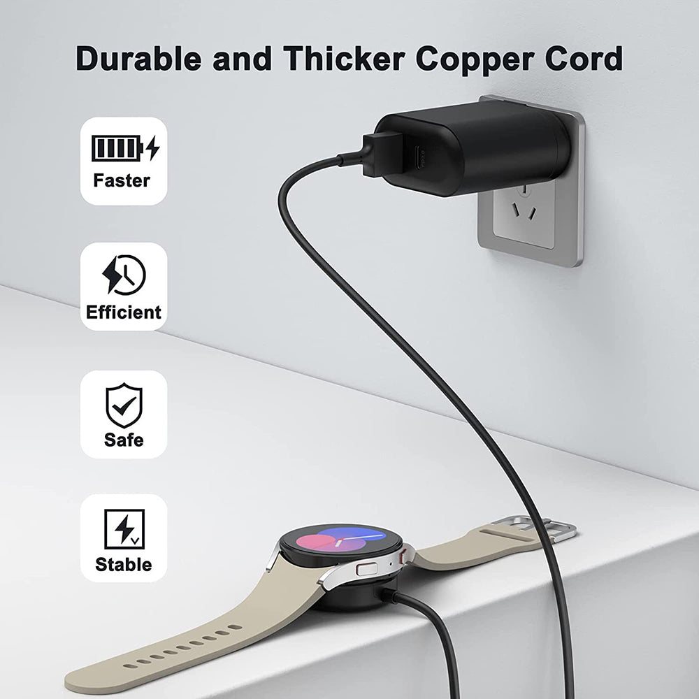 Chargeur sans fil Techsuit TSC11 pour Samsung Galaxy Watch Series, USB-A, Noir