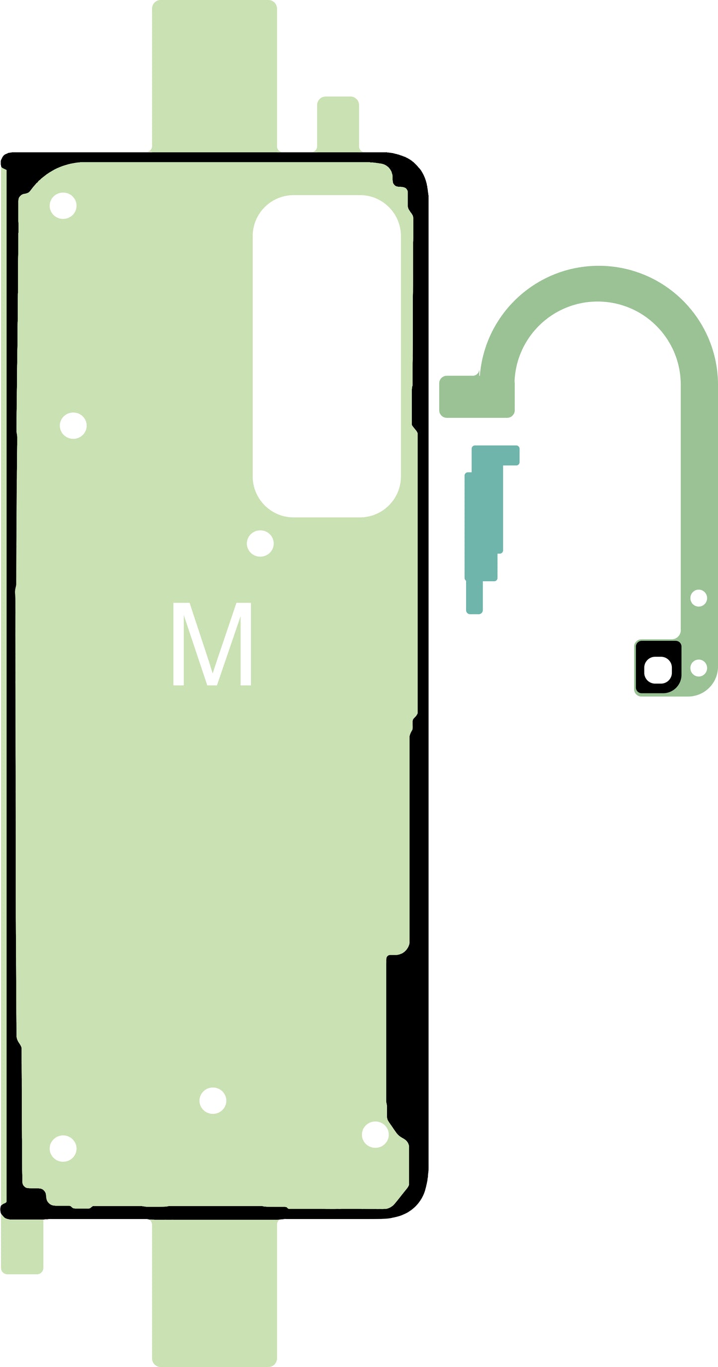 Klebeset für Akkudeckel Samsung Galaxy Z Fold4 F936, Service Pack GH82-29456A