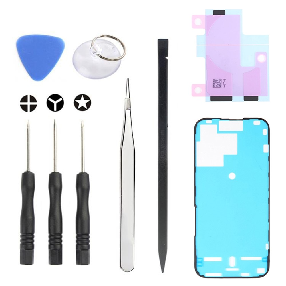 Kit de réparation Jiafa JF-8162 pour remplacement de batterie Apple iPhone 15 Pro, 9 en 1