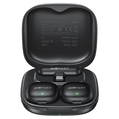 Lavaliermikrofon Acefast R1, USB-C, Set 2 Stück, Schwarz