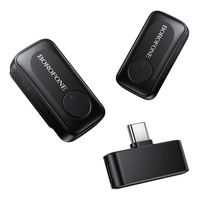 Micro-cravate Borofone BFK17 Lemai, USB-C, Lot de 2 pièces, Noir