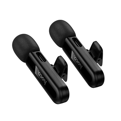 Lavaliermikrofon HOCO L20A, USB-C / Lightning, Set 2 Stück, Schwarz