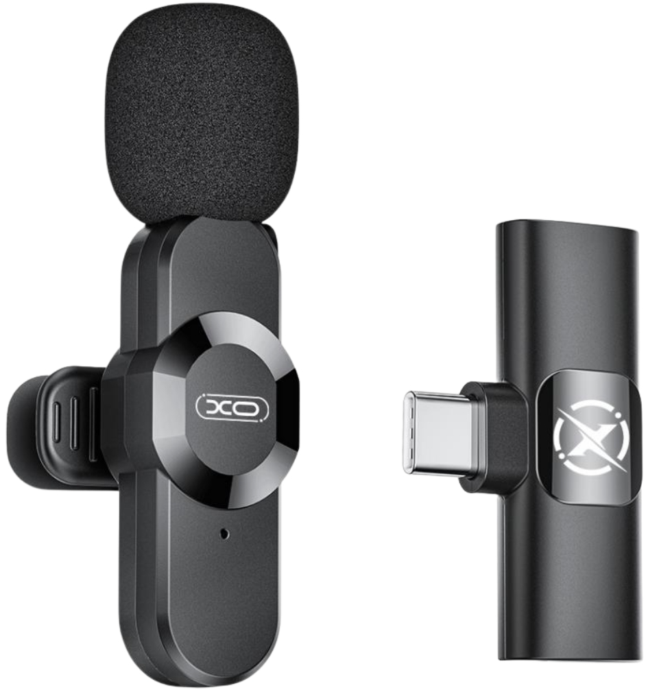 Lavaliermikrofon XO Design MC13, USB-C / Lightning, Schwarz
