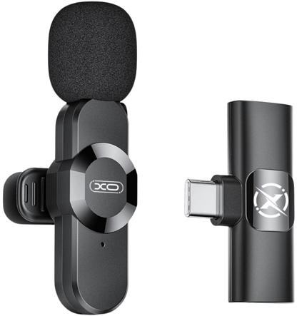 Lavaliermikrofon XO Design MC13, USB-C / Lightning, Schwarz