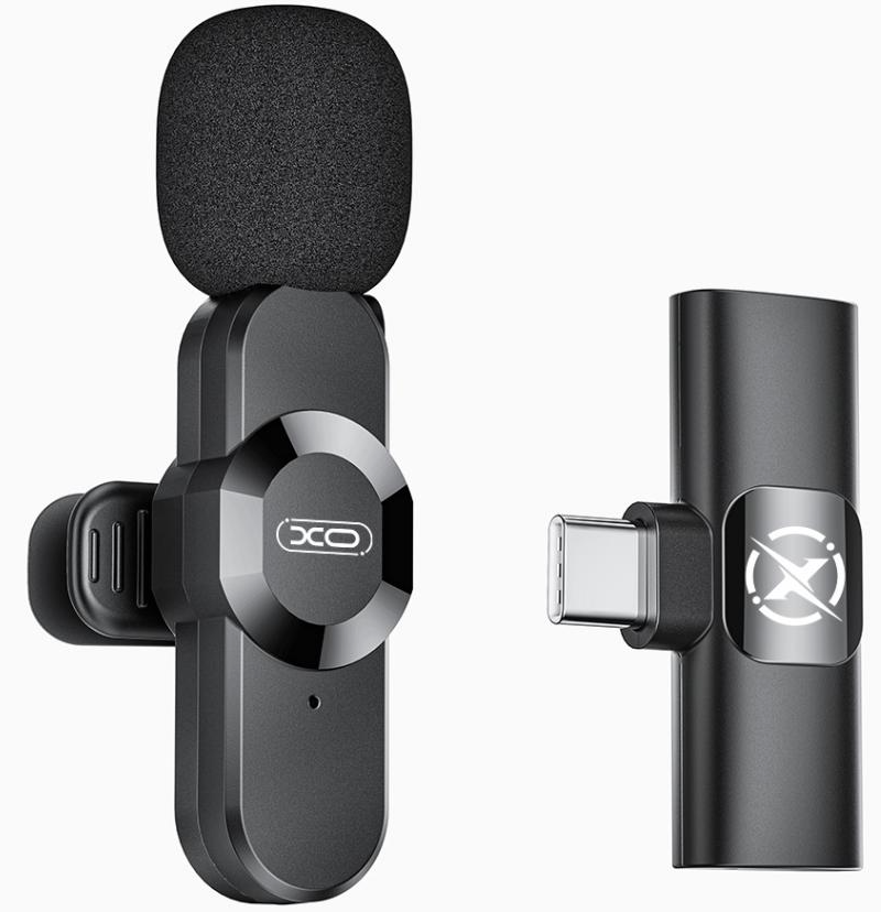 Lavaliermikrofon XO Design MC14 Dual, USB-C / Lightning, 2er-Set, Schwarz