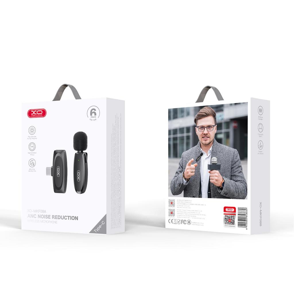 Lavaliermikrofon XO Design MKF08A, USB-C, Schwarz