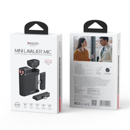 Lavallière Yesido KR19, USB-C / Lightning, Set 2 pièces, Noire