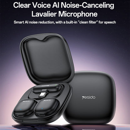 Lavaliermikrofon Yesido KR20, Lightning, Set 2 Stück, Schwarz