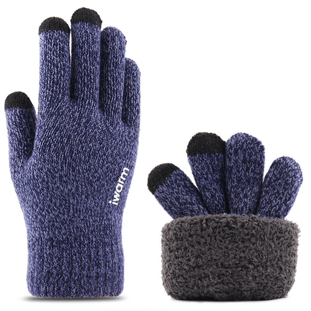 Gants d'Hiver Tactiles Iwarm ST0018, Taille 23cm, Bleus