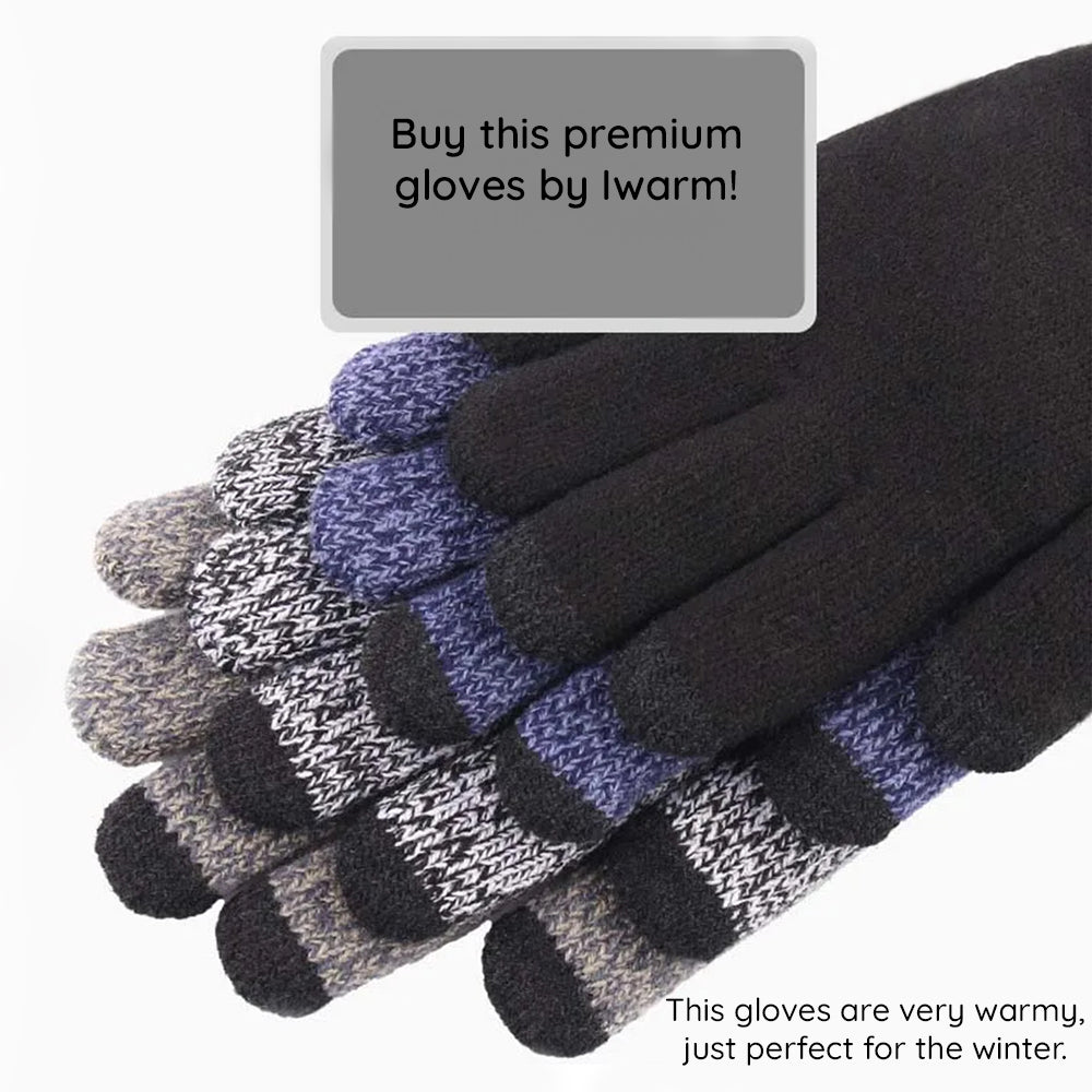 Winter-Touchscreen-Handschuhe Iwarm ST0018, Größe 23cm, Schwarz