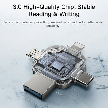 Mémoire Externe USB-A 3.0 / Lightning / USB-C / microUSB Yesido FL15, 128Gb