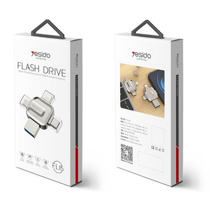 Mémoire Externe USB-A 3.0 / Lightning / USB-C / microUSB Yesido FL15, 64Gb