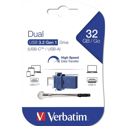 Mémoire Externe USB-A 3.0 / USB-C Verbatim StoreNGo, 32Go 49966
