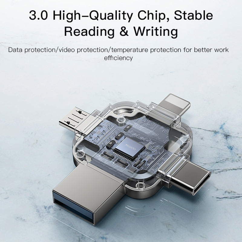 Mémoire Externe USB-A 3.0 / Lightning / USB-C / microUSB Yesido FL15, 64Gb