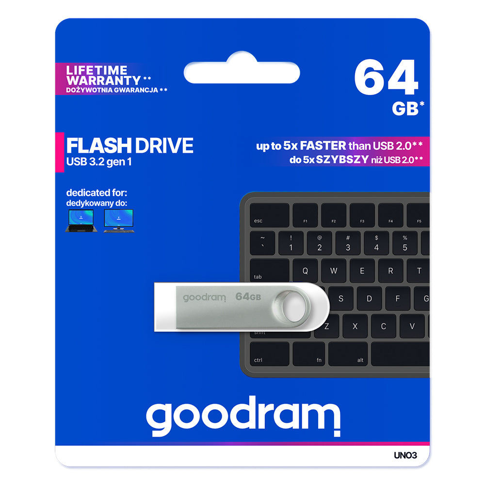 Mémoire Externe USB-A 3.2 GoodRam UNO3, 64Gb