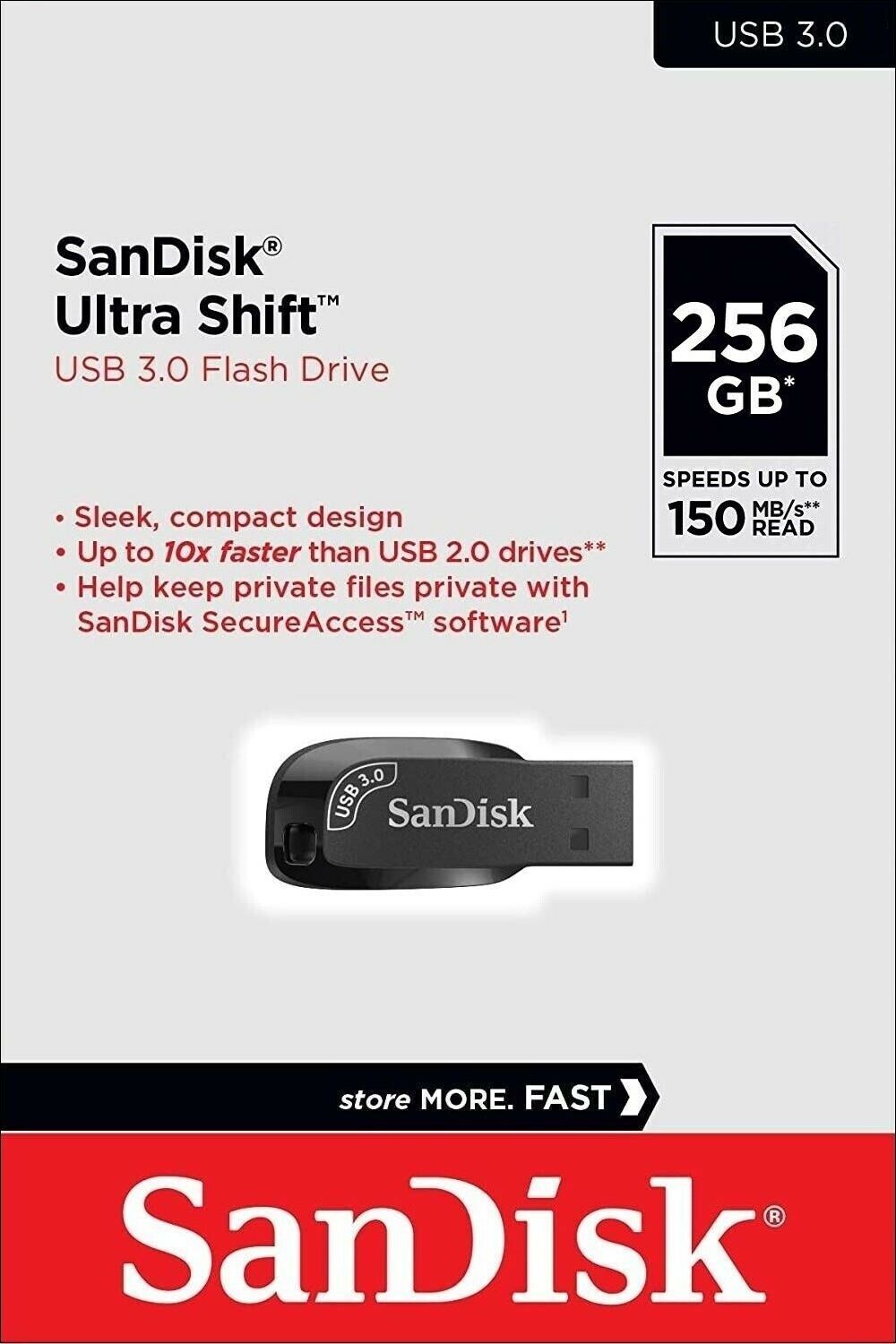 Mémoire Externe USB-A 3.2 SanDisk Ultra Shift, 256Gb SDCZ410-256G-G46