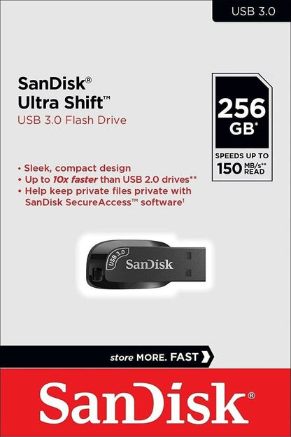 Mémoire Externe USB-A 3.2 SanDisk Ultra Shift, 256Gb SDCZ410-256G-G46