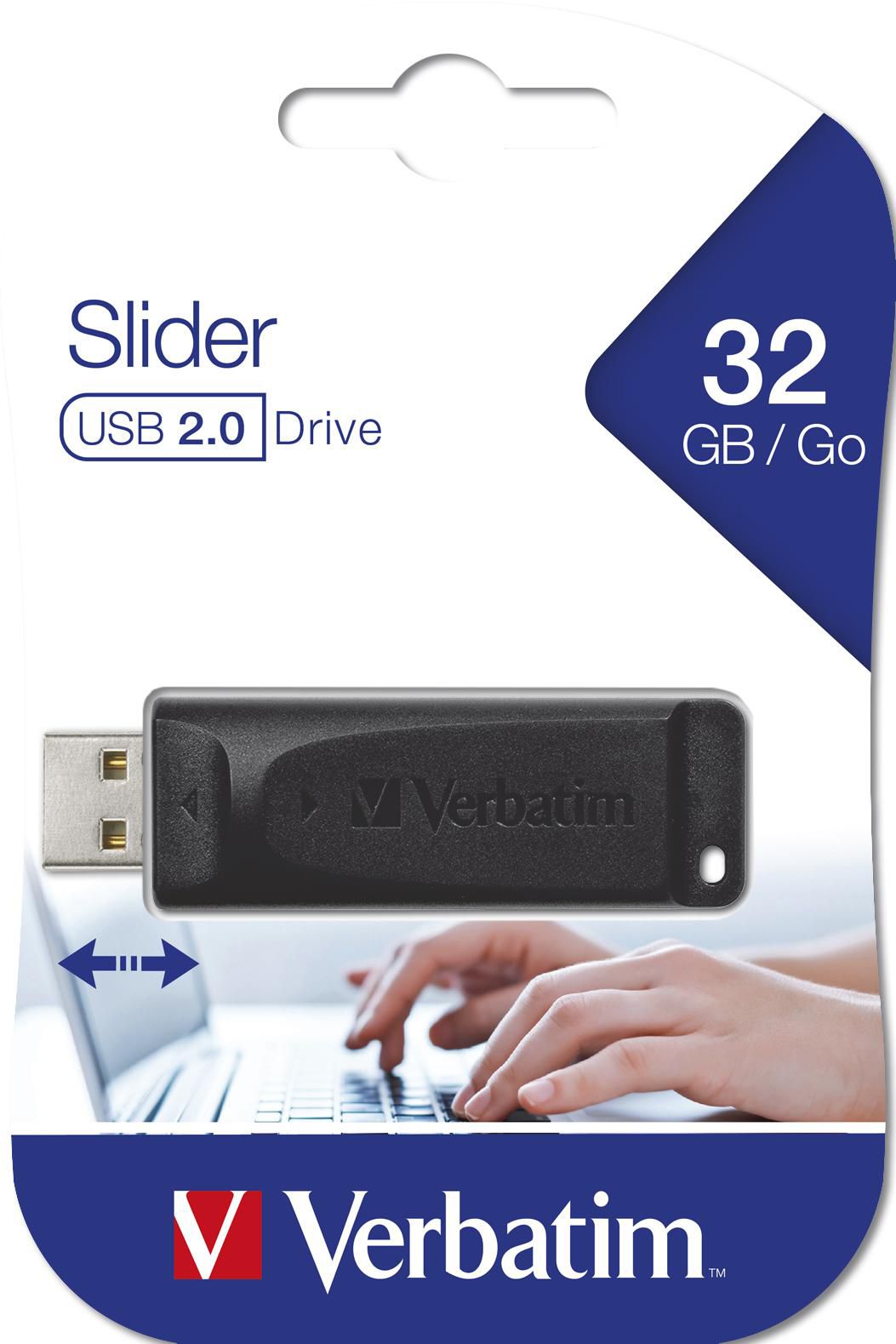 Mémoire Externe USB-A Verbatim PenDrive Slider, 32Gb 98697