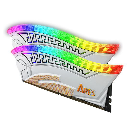 Mémoire RAM Dato Ares Armor, DDR4, RGB, 2 x 8GB, 3600Mhz, CL18, Blanche AMRGB8GX216G36W