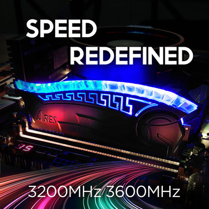 RAM-Speicher Dato Ares Armor, DDR4, RGB, 8GB, 3200Mhz, CL16, Schwarz