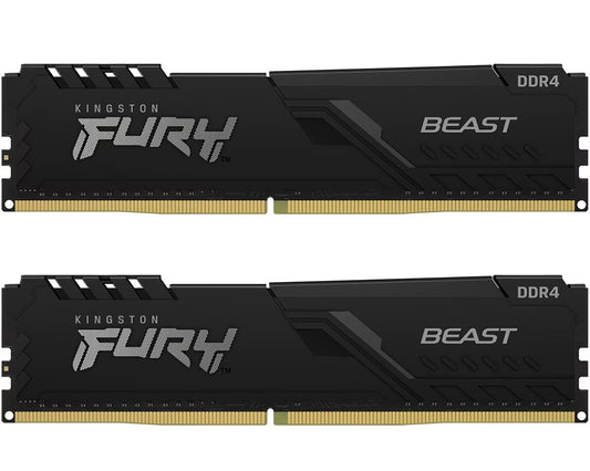 Mémoire RAM Kingston Fury Beast, DDR4, 2 x 16GB, 3200MHz KF432C16BBK2/32