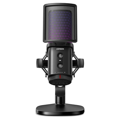 Kardioid-Mikrofon UGREEN CM581 (65629), RGB, USB-C, 1,5m, Schwarz