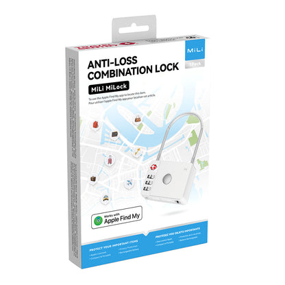 MiLi SmartTag MiLock Luggage pour iOS Series, Blanc HD-P16-L