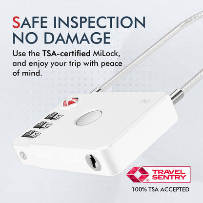 MiLi SmartTag MiLock Luggage pour iOS Series, Blanc HD-P16-L