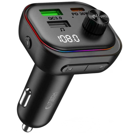 FM Bluetooth Modulator Tech-Protect CC07, 2 x USB-A - 1 x USB-C