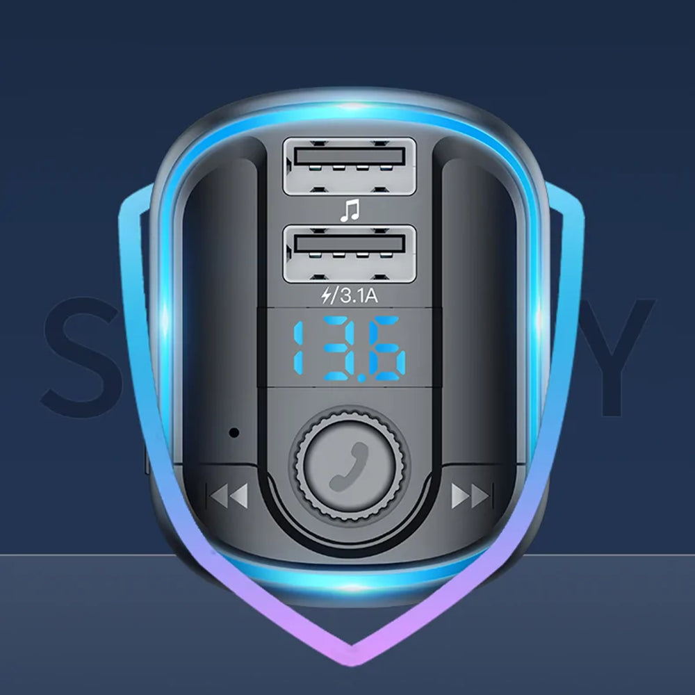 FM Bluetooth Modulator Yesido Y44, 2 x USB-A - 1 x microSD