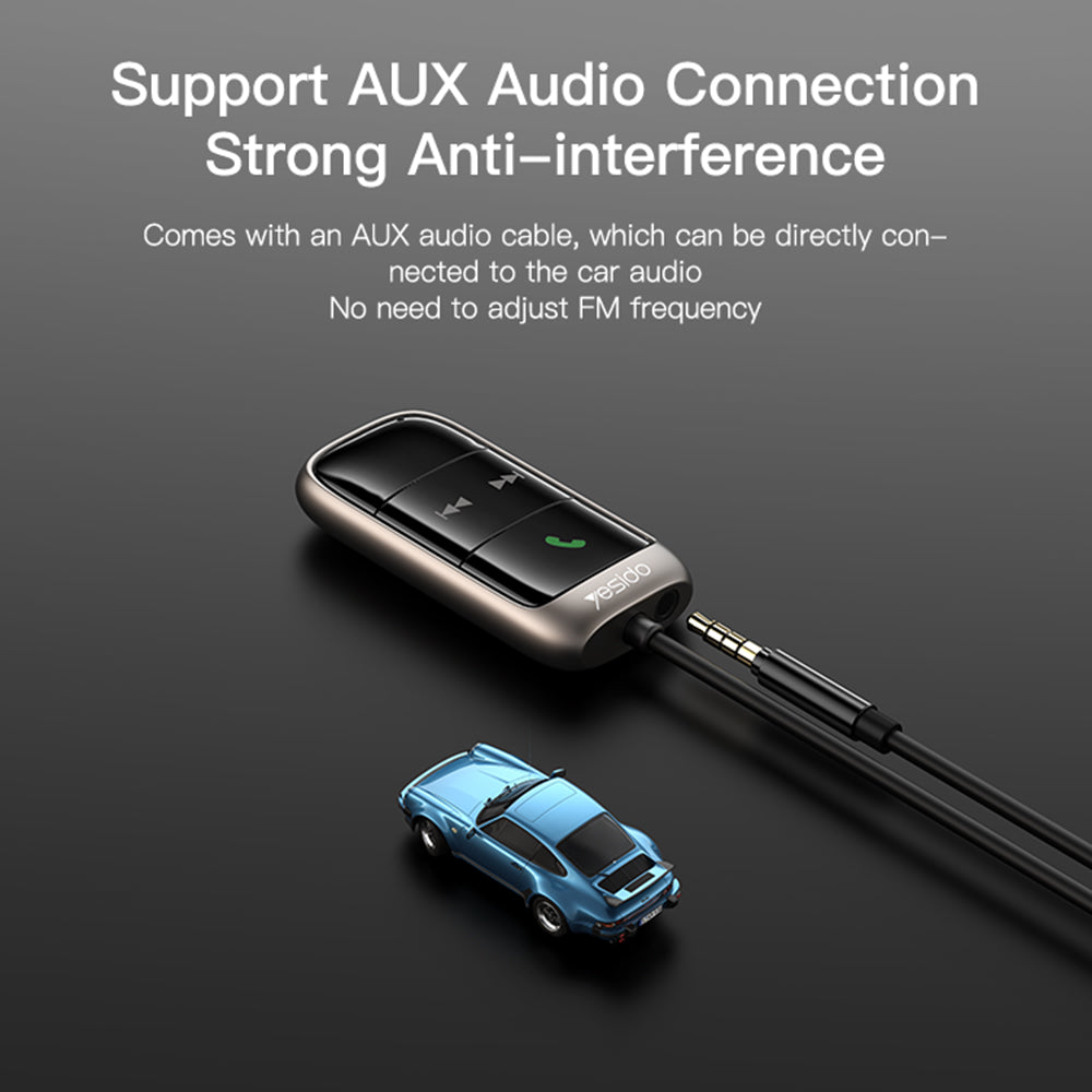 FM Bluetooth Modulator Yesido YAU32, 1 x 3,5 mm - 1 x microSD