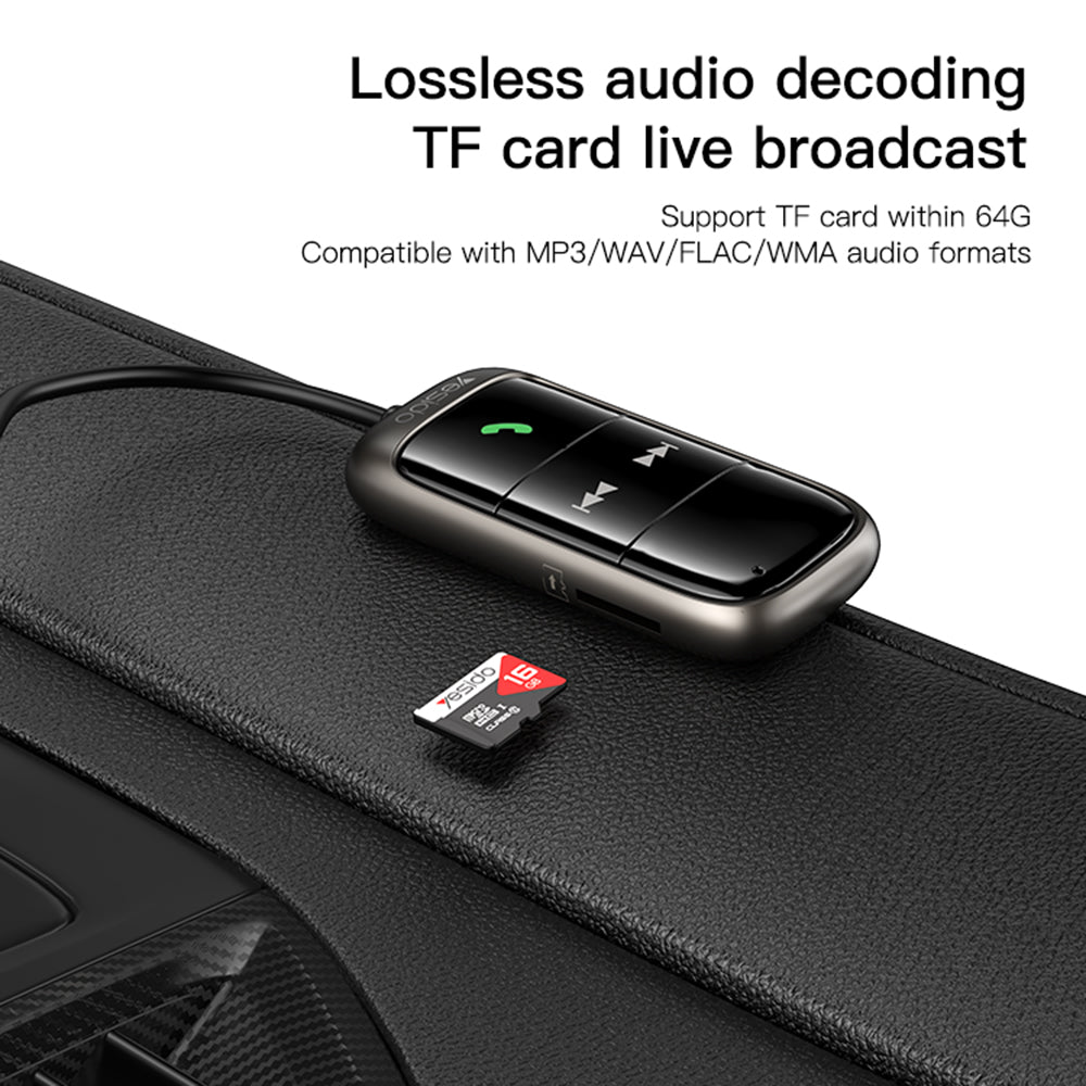 FM Bluetooth Modulator Yesido YAU32, 1 x 3,5 mm - 1 x microSD