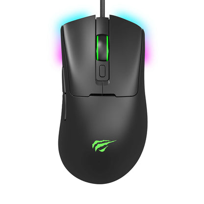 Souris Gaming Filaire USB HAVIT MS966, RGB, 800DPI - 12000DPI, 1.6m, Noir