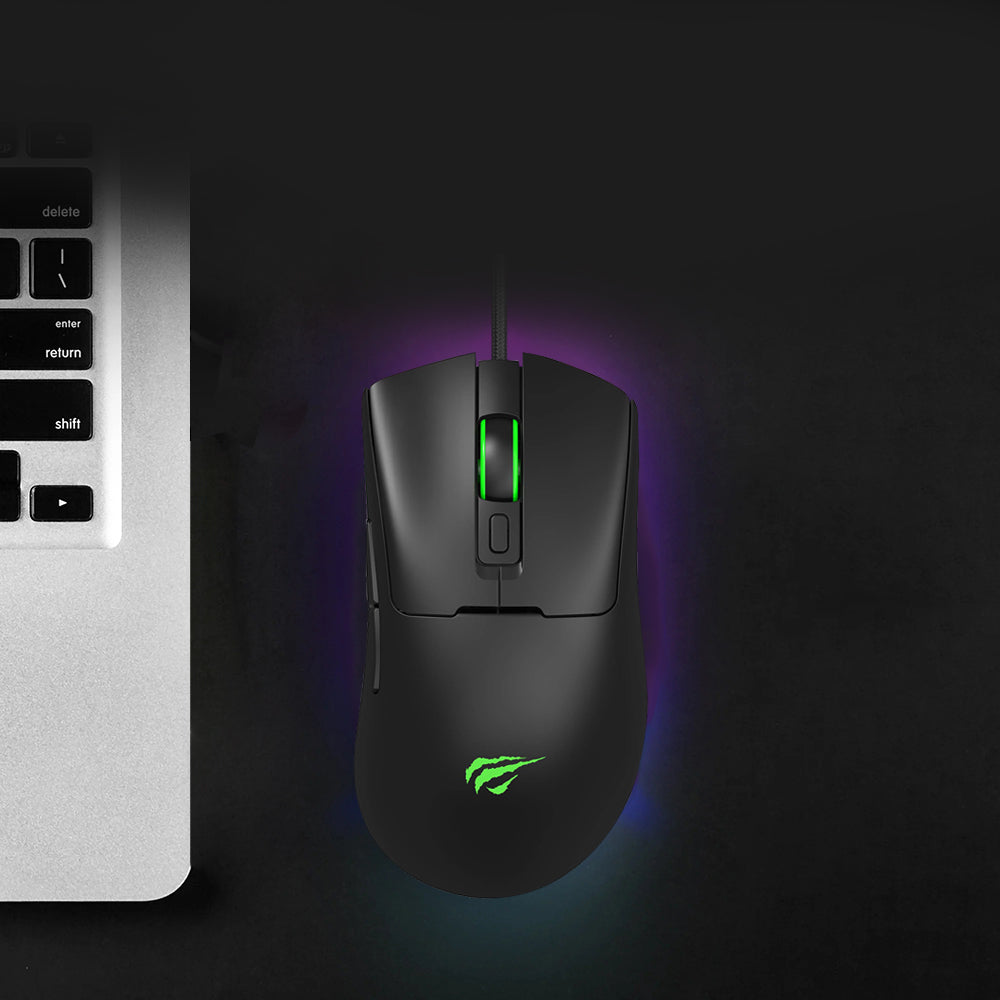 Souris Gaming Filaire USB HAVIT MS966, RGB, 800DPI - 12000DPI, 1.6m, Noir